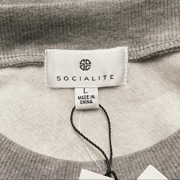 Socialite Crop Gray Sweatshirt - Picture 6 of 8
